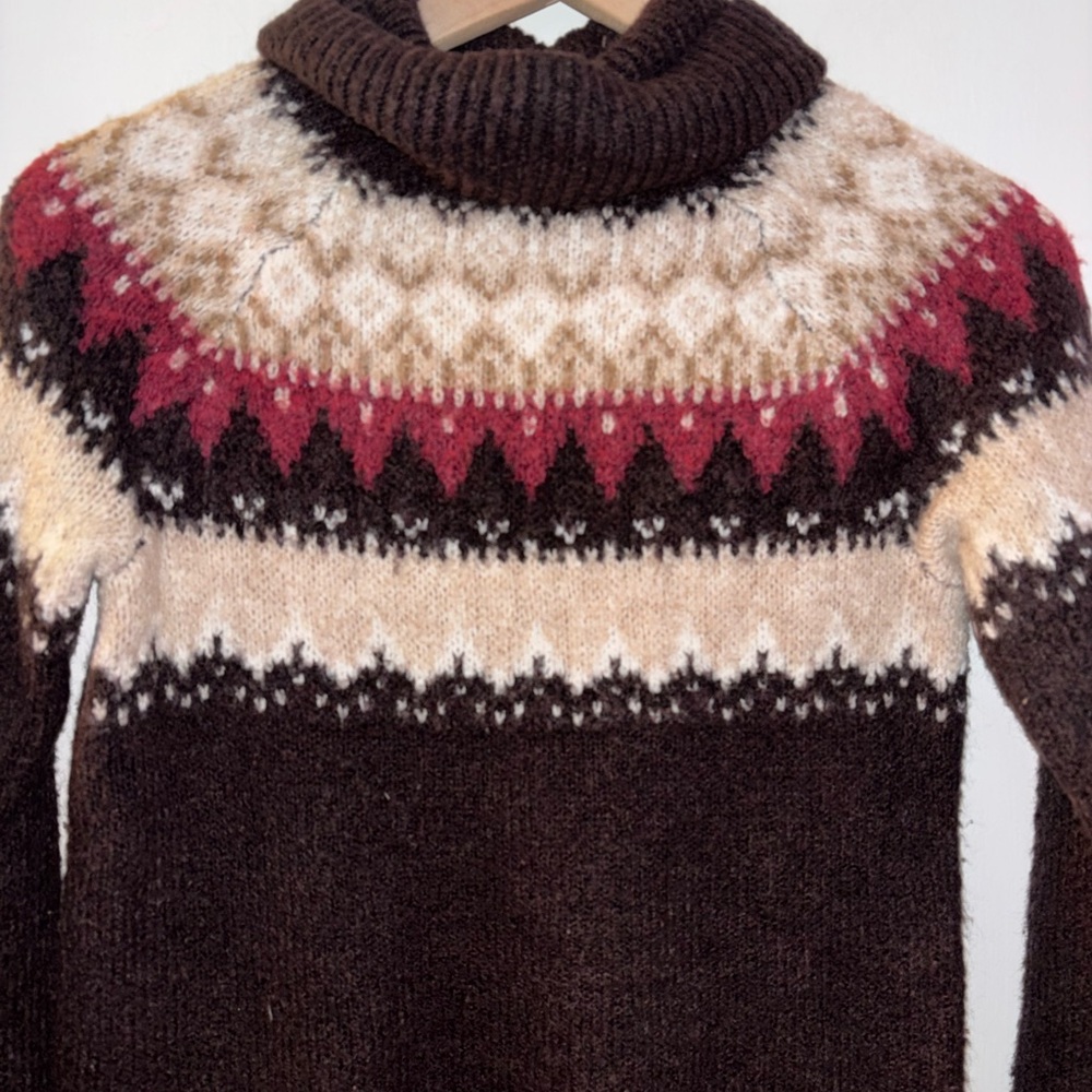 Abercrombie & Fitch Winter Long Sleeve Brown Turtleneck Sweater - Picture 2 of 8